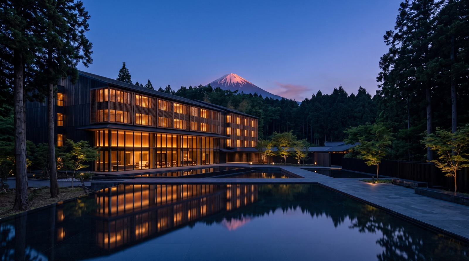 Mount Fuji at dusk